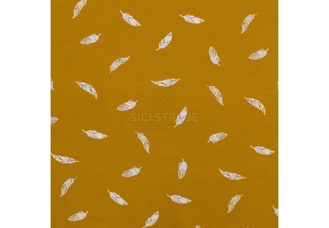 Cotton/EA Jersey - Feathers, Ochre