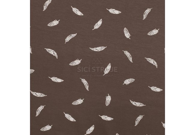 Cotton/EA Jersey - Feathers, Dusty Brown