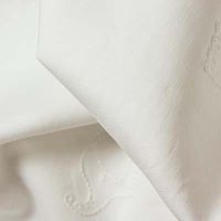 Cotton Poplin Embroidery - Elephants, Ecru