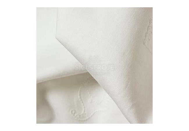 Cotton Poplin Embroidery - Elephants, Ecru
