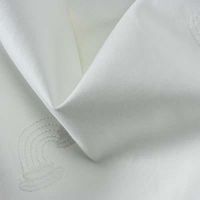 Cotton Poplin Embroidery - Rainbow, White