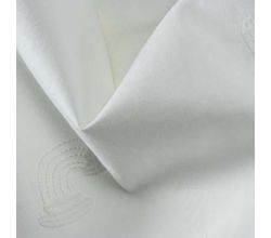 Cotton Poplin Embroidery - Rainbow, White