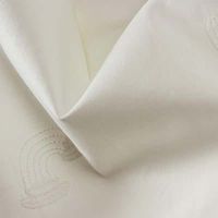 Cotton Poplin Embroidery - Rainbow, Ecru