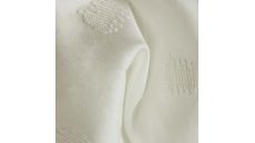 Cotton Poplin Embroidery - Dots, Ecru