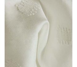 Cotton Poplin Embroidery - Dots, Ecru