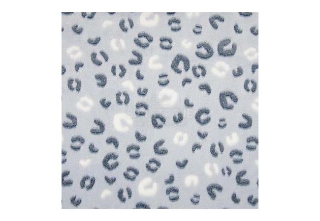 Fleece Jacquard Print - Leopard, Blue