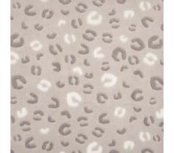 Fleece Jacquard Print - Leopard, Sand