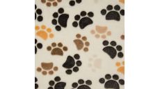Fleece Jacquard Print - Dog Paws, Ecru/Brown