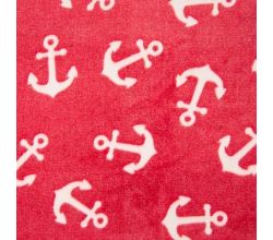 Jacquard Fleece - Anchor, Red