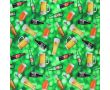 Bavlnený úplet s elastanom - pivo, zelená