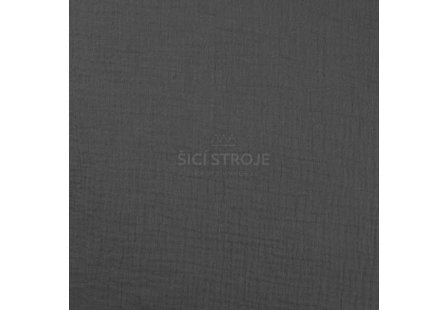 Mušelín / dvojitá gázovina - dark grey