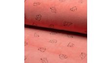 Nicky Velours Print - Elephants, Peach