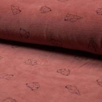 Nicky Velours Print - Elephants, Terra