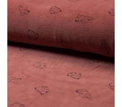 Nicky Velours Print - Elephants, Terra