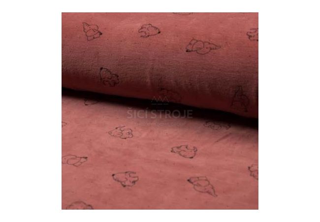 Nicky Velours Print - Elephants, Terra