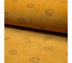 Nicky Velours Print - Elephants, Ochre