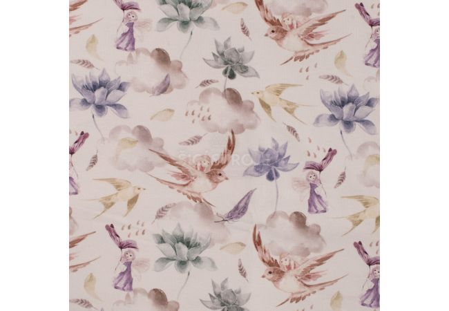 Gots Jersey Digital - Fairies, Mauve