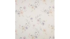 Gots Organic F. Terry - Swan And Flowers, Dusty Blue