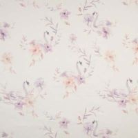 Gots Organic F. Terry - Swan And Flowers, Lilac