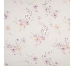 Gots Organic F. Terry - Swan And Flowers, Lilac