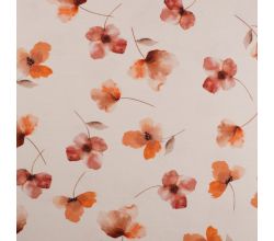 Organic Cotton/EA Jersey Digital - Flowers, Coral