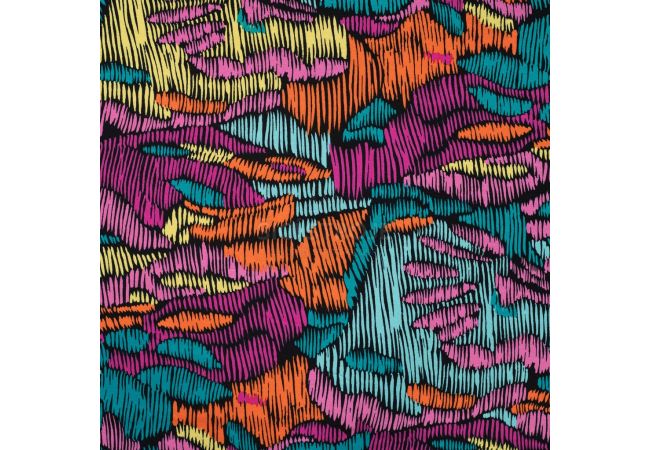 Viscose/Sp Jersey Print - Scratches, Fuchsia