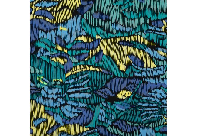 Viscose/Sp Jersey Print - Scratches, Royal