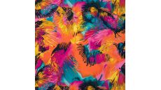 Viscose/Sp Jersey Print - Flowers, Fuchsia