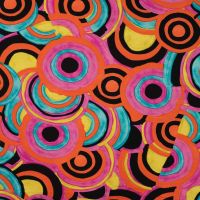 Viscose/Sp Jersey Print - Irregular Circle, Fuchsia