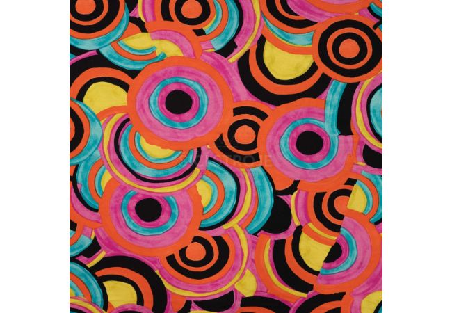 Viscose/Sp Jersey Print - Irregular Circle, Fuchsia