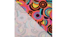 Viscose/Sp Jersey Print - Irregular Circle, Fuchsia