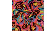 Viscose/Sp Jersey Print - Irregular Circle, Fuchsia