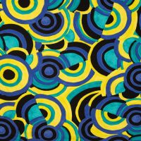 Viscose/Sp Jersey Print - Irregular Circle, Royal