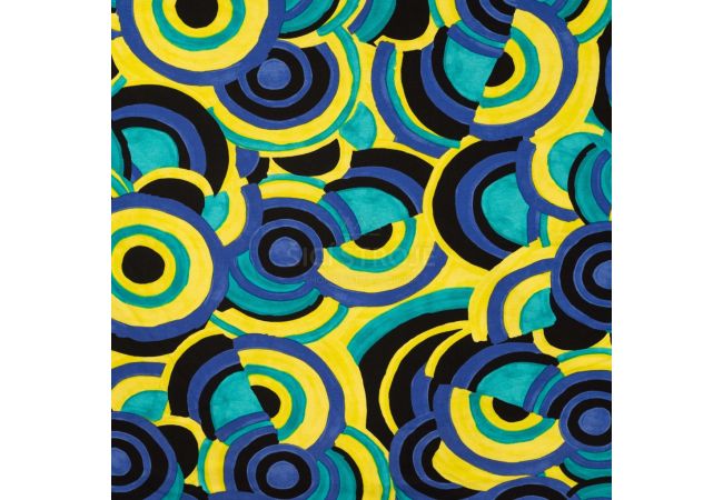 Viscose/Sp Jersey Print - Irregular Circle, Royal