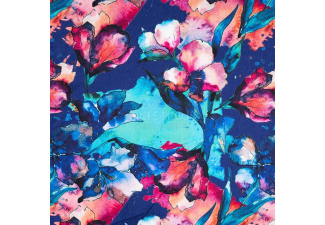 Viscose/EA Heavy Digi Print - Turquoise