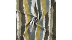 Viscose Nylon Air Flow Print - Brushed Stripes, Khaki
