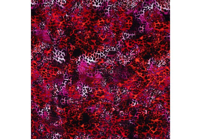French Terry Digi Print - Red