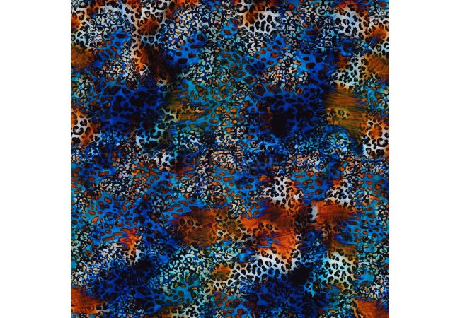 French Terry Digi Print - Royal