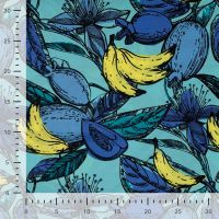 Cotton Rayon Voile - Fruit, Royal