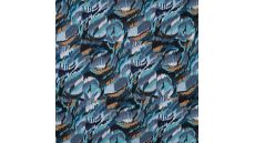 Viscose Crincle - Graphic, Denim