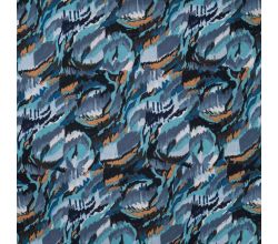 Viscose Crincle - Graphic, Denim