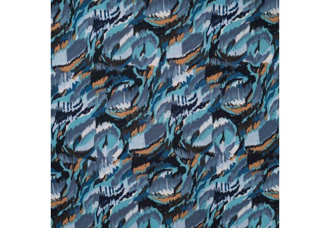 Viscose Crincle - Graphic, Denim