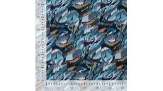 Viscose Crincle - Graphic, Denim