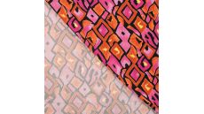 Satin Viscose - Retro Checks, Fuchsia