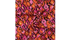 Satin Viscose - Retro Checks, Fuchsia