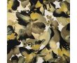 Satin Viscose - Flowers, Khaki