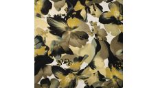 Satin Viscose - Flowers, Khaki