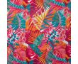 Poly Bubble Satin - Leaves, Fuchsia