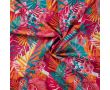 Poly Bubble Satin - Leaves, Fuchsia