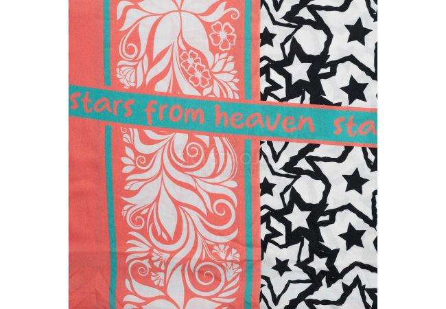 Ibiza Viscose Voile - Stars Border Stripe, Ecru